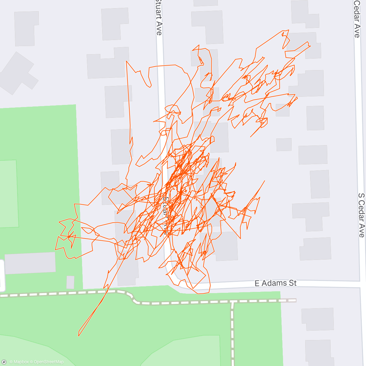 Map of the activity, 16x400 off 60s