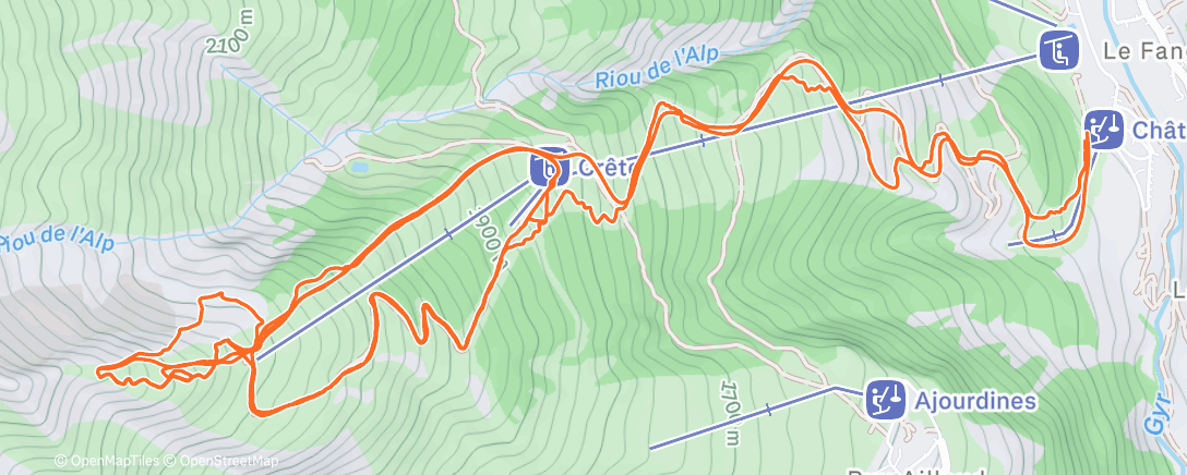 Map of the activity, Ski de randonnée le midi