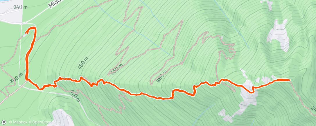 Map of the activity, Mailbox Peak