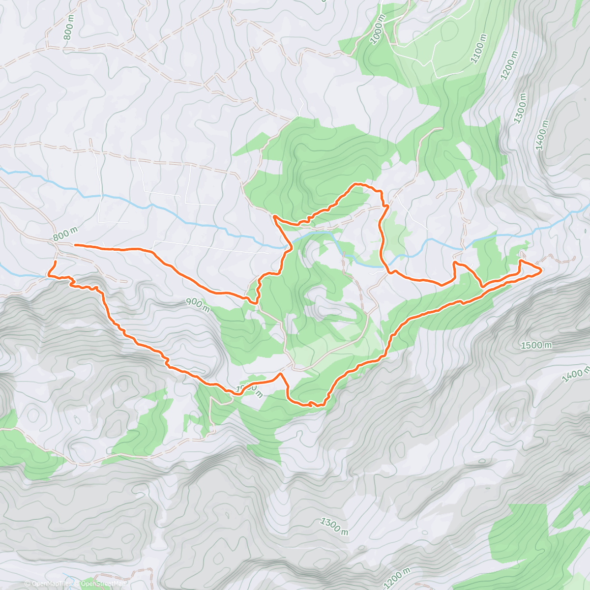 Map of the activity, Carrera de montaña matutina