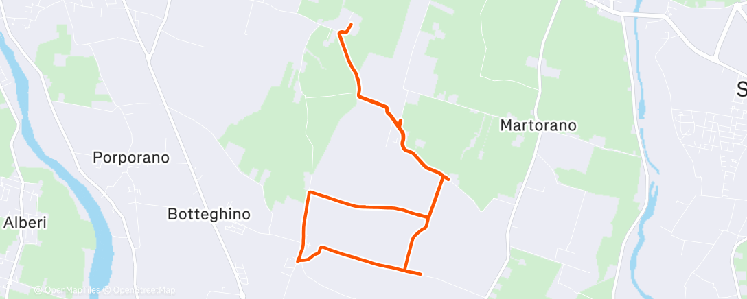 Map of the activity, Corsa dell'ora di pranzo