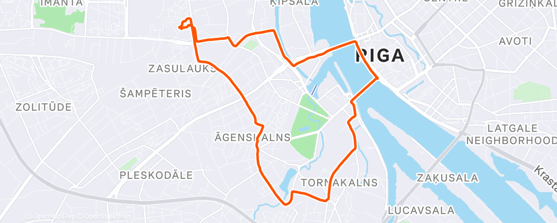 Map of the activity, Morning Run