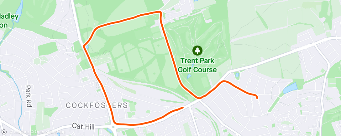 Map of the activity, Easy Run with 1 mins