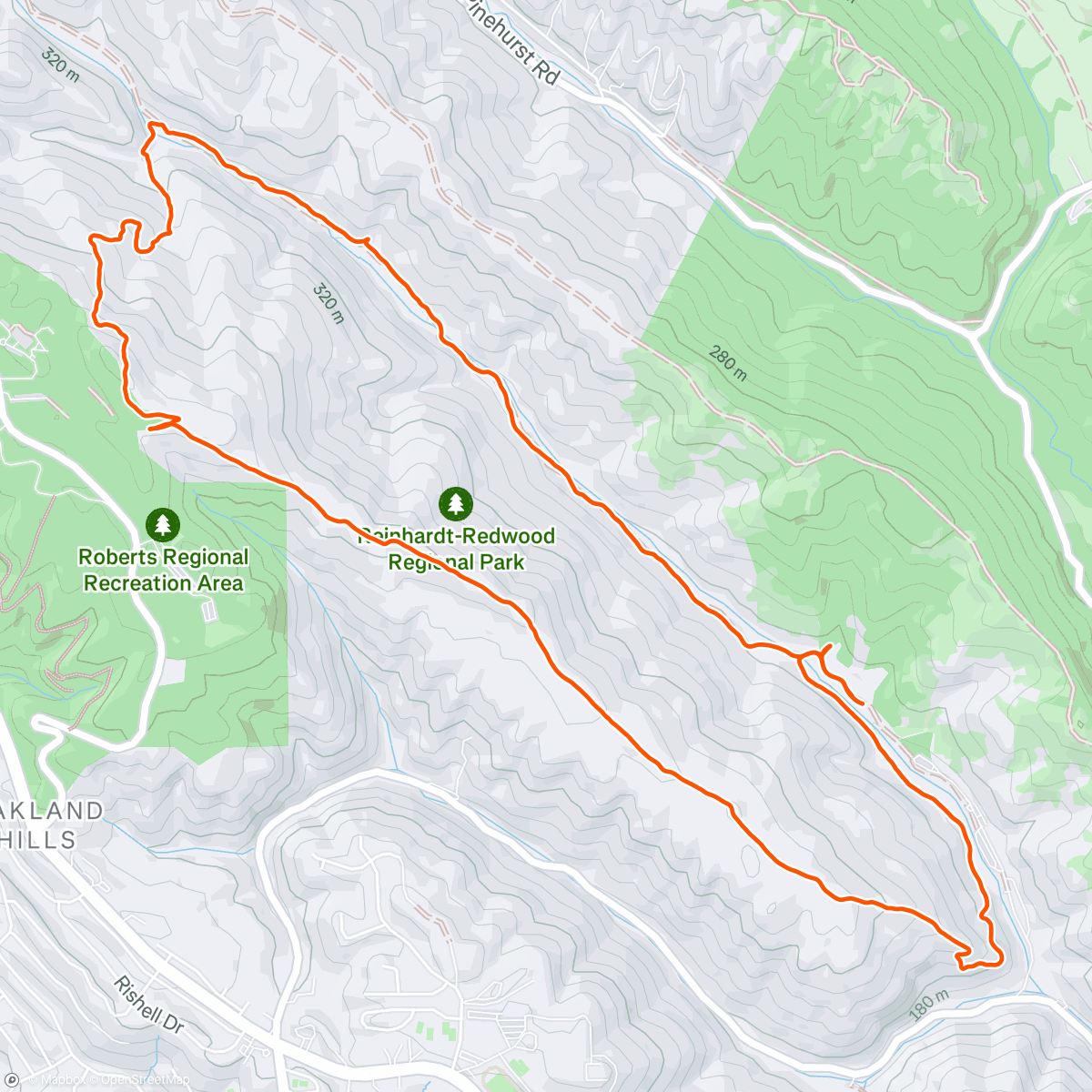 Map of the activity, Evening Hike