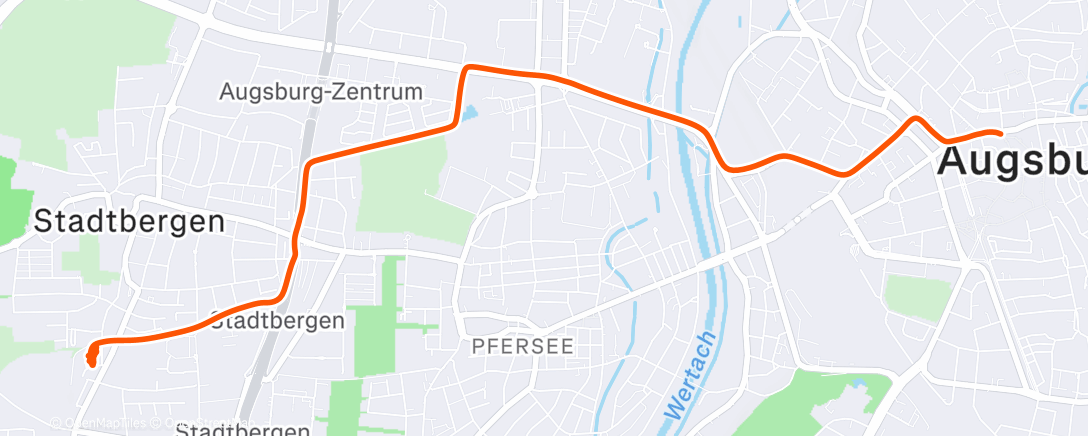 Map of the activity, Abendradfahrt