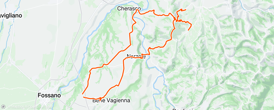 Map of the activity, Pedalata mattutina