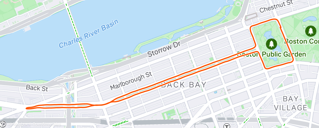 Map of the activity, Evening Run