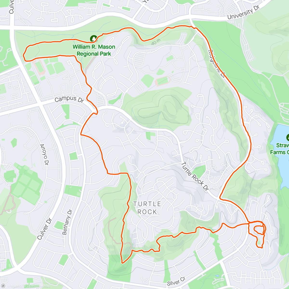 Map of the activity, Morning Hill and dirt Run w Caly, after 2 hrs of tennis