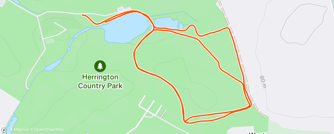 「RED no 28 - Herrington parkrun」活動的地圖