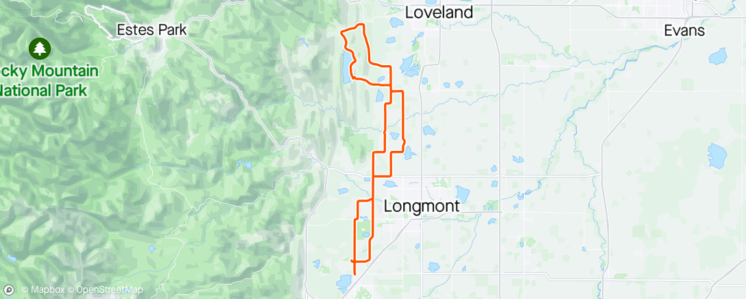 Map of the activity, Gunbarrel to Carter Lake