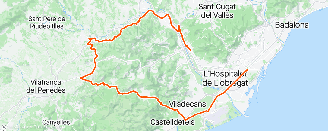 Mapa da atividade, Vuelta ciclista a la hora del almuerzo