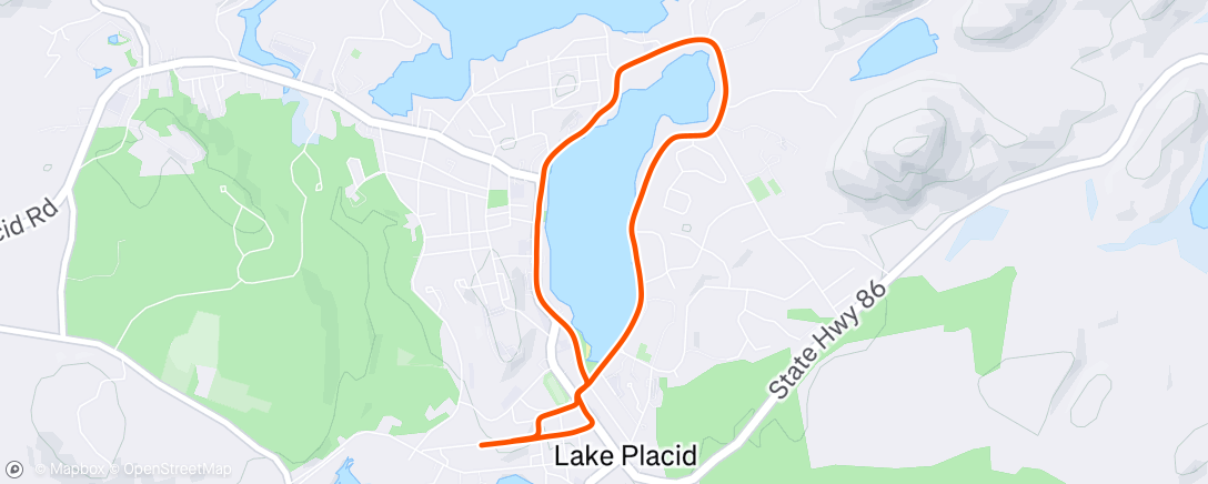 Map of the activity, Evening Run