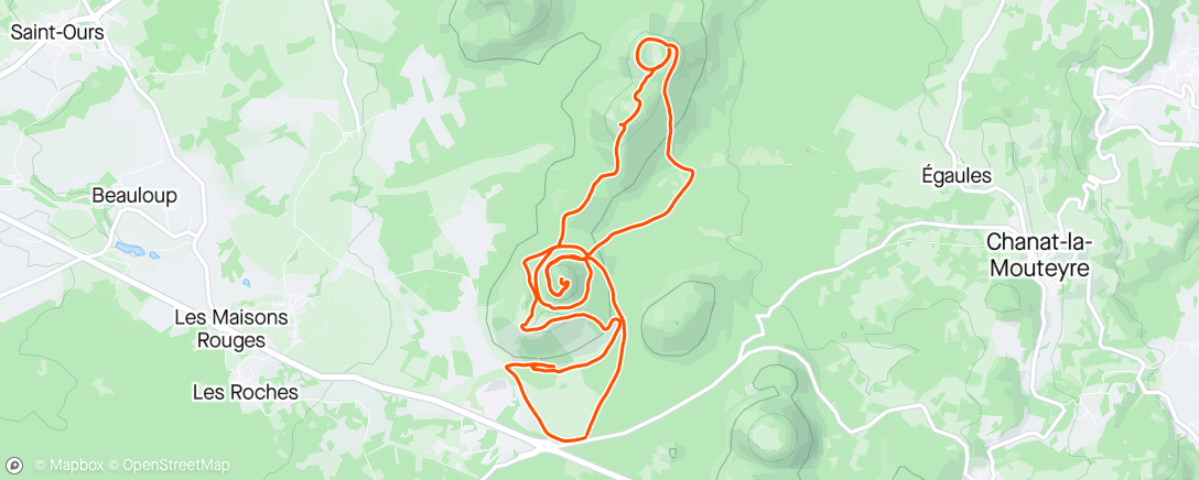 Map of the activity, Trail sur les puys enneigés et givrés
