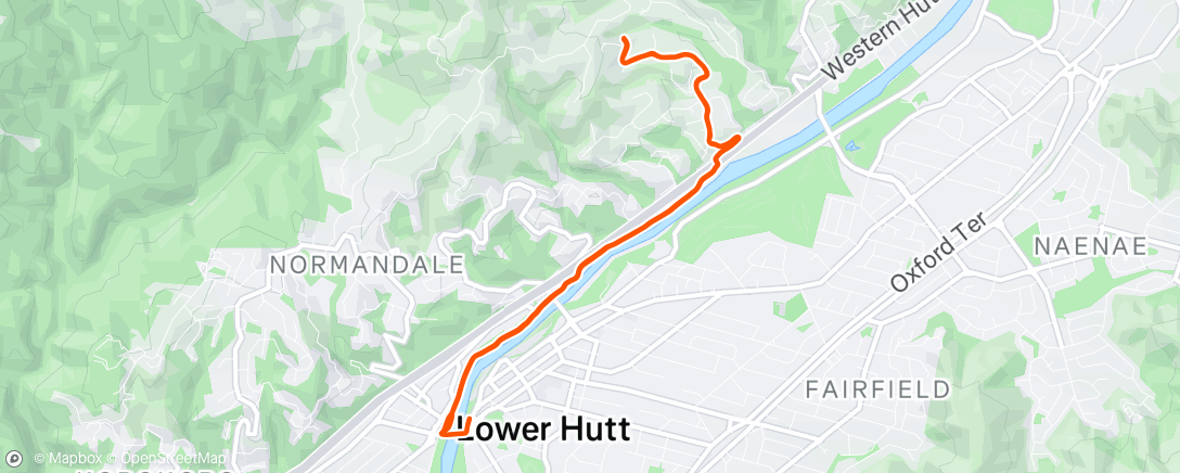 Map of the activity, Afternoon Run