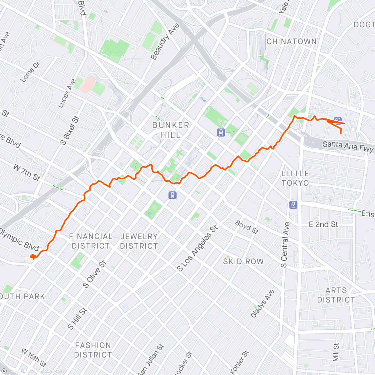 Mapa de la actividad (Tour of LA)