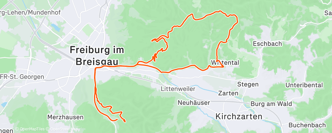 Map of the activity, Afternoon Mountain Bike Ride