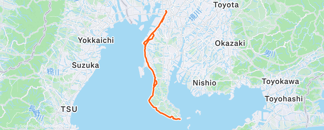 Map of the activity, 夕方のライド