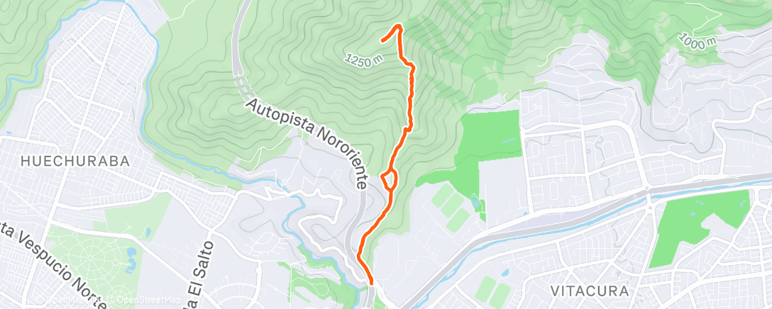 Map of the activity, Carrera de montaña vespertina