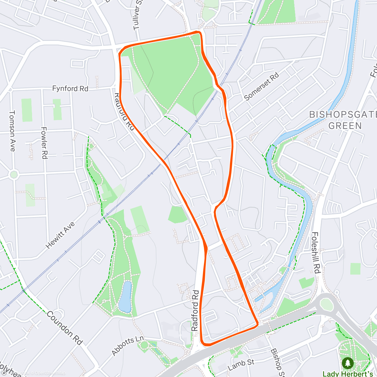 Map of the activity, Morning Run