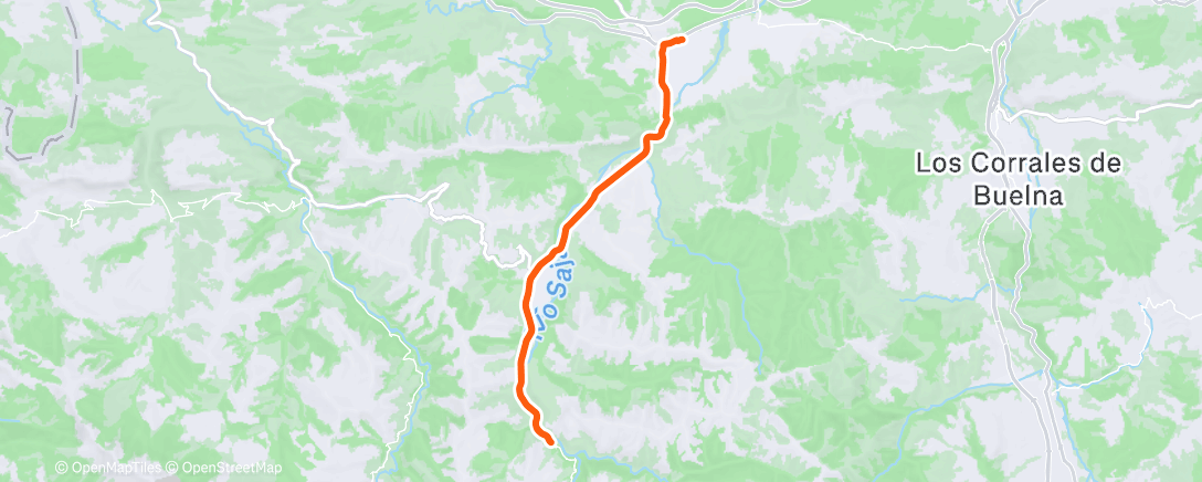 Map of the activity, Bicicleta por la tarde