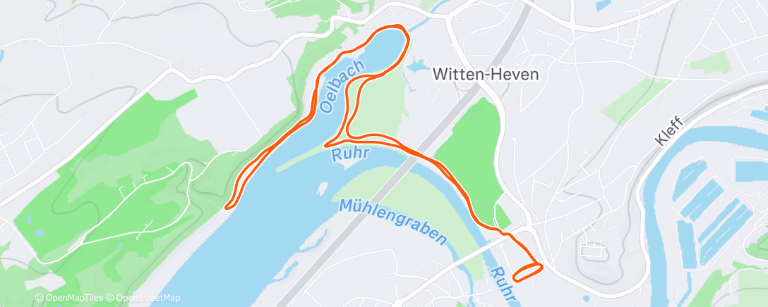 Map of the activity, Lauf am Nachmittag