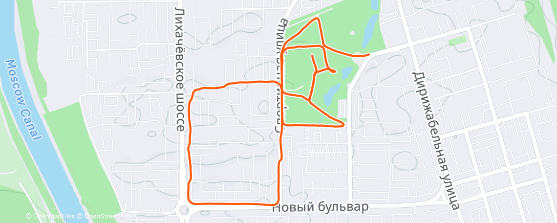 Map of the activity, Evening Run