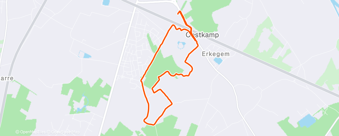 Map of the activity, Middagloop