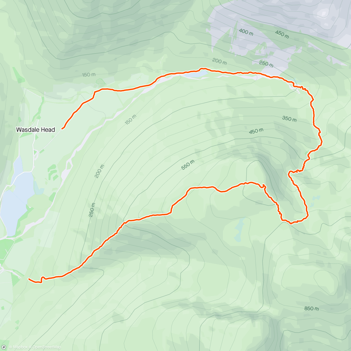 Map of the activity, Lingmell