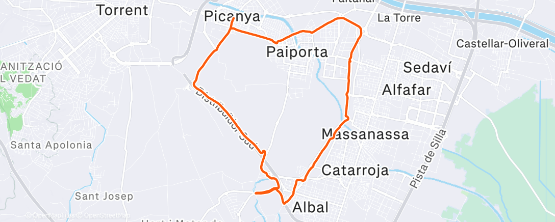 Map of the activity, Afternoon Run