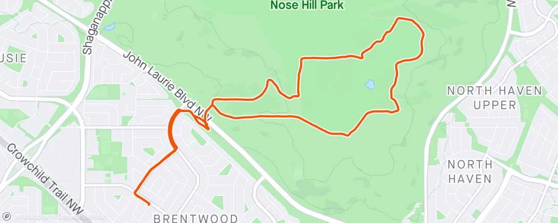 Map of the activity, Calgary / Calgary and Nose Hill Park
