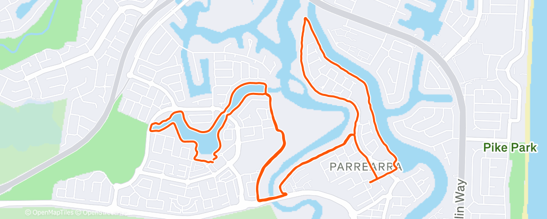 Map of the activity, Morning Run