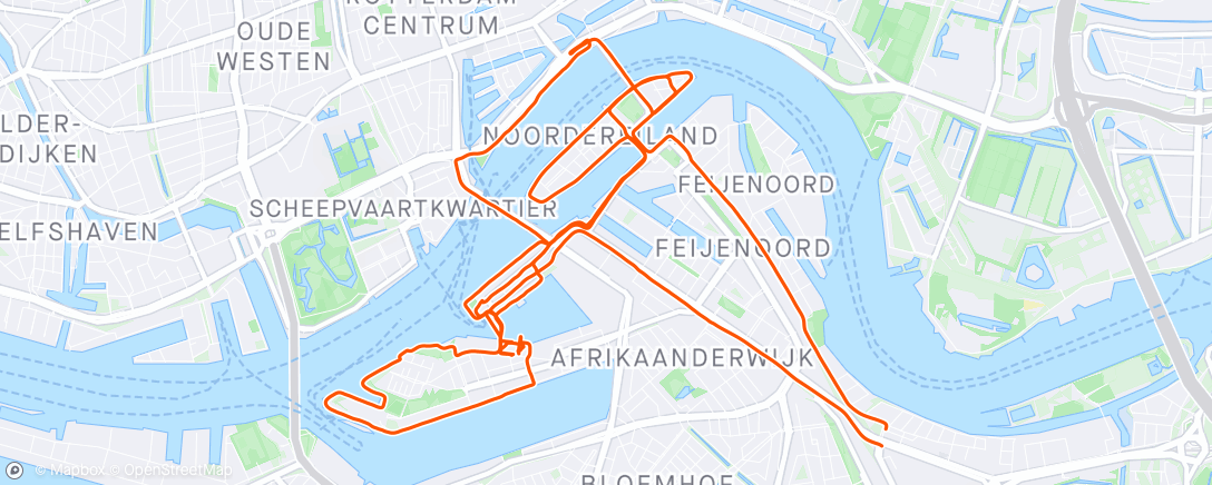 Map of the activity, Ochtendrit kort stukje Rotterdam met Roparun team 193💪