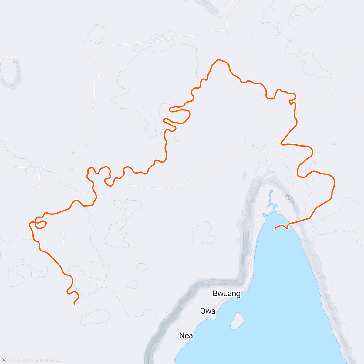 Mapa de la actividad (Zwift - Climb Approach in Makuri Islands)