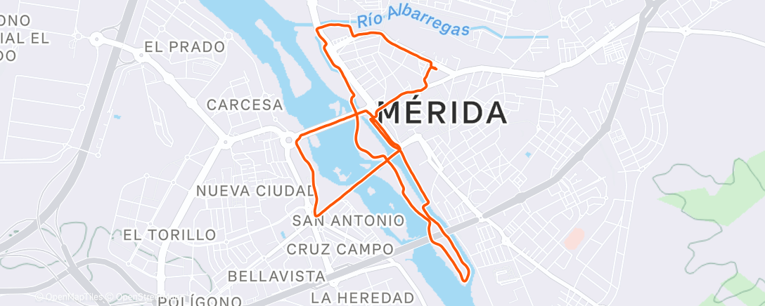 Карта физической активности (Carrera de noche)