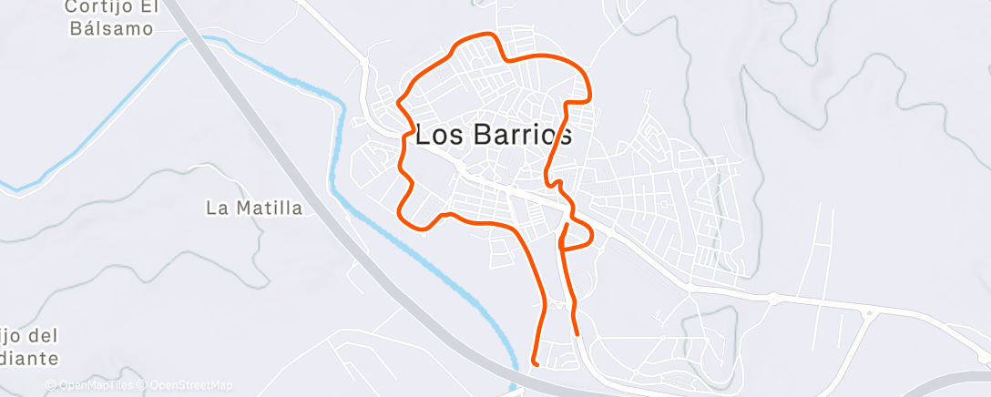Map of the activity, Carrerita nocturna Barreña