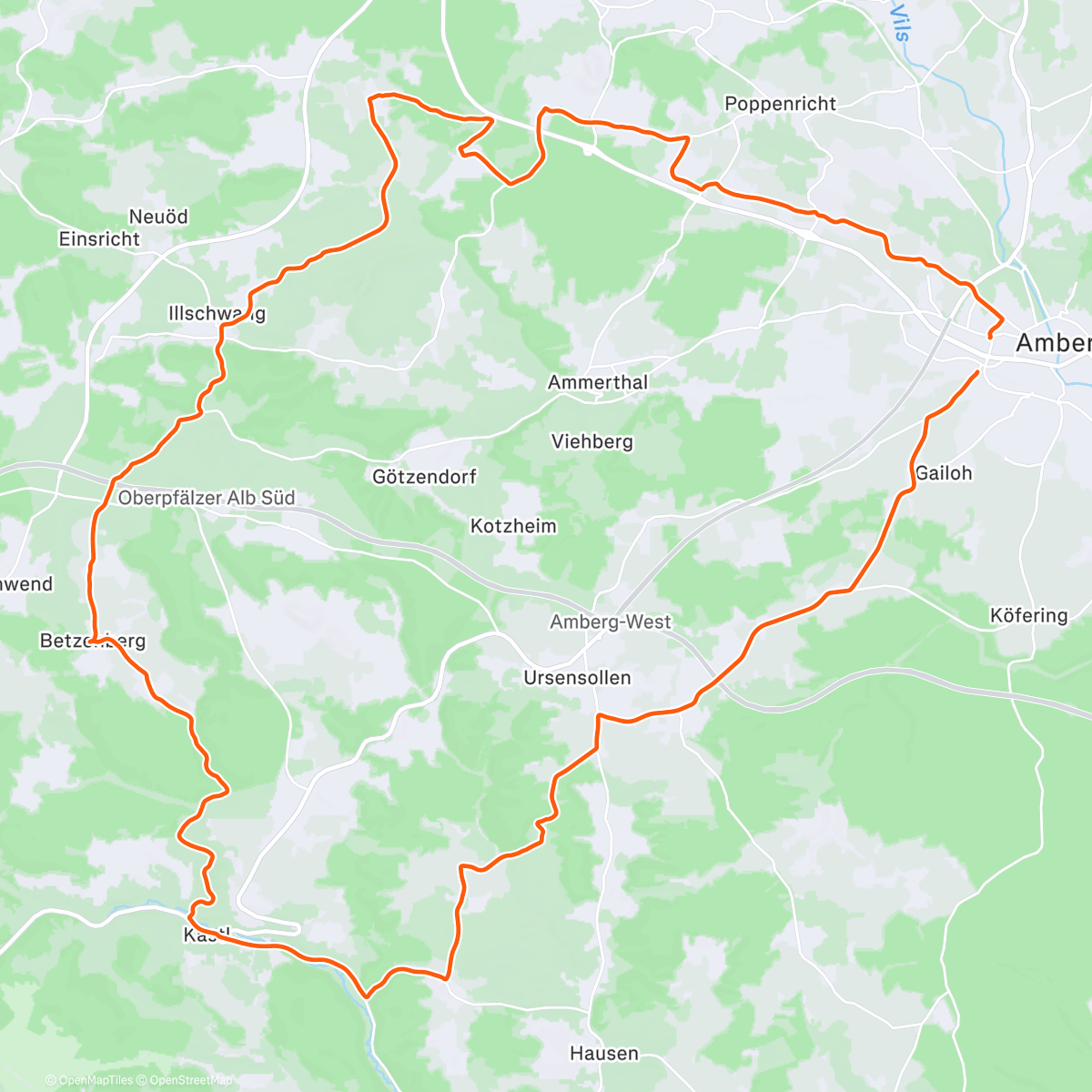 Map of the activity, Lunch Ride