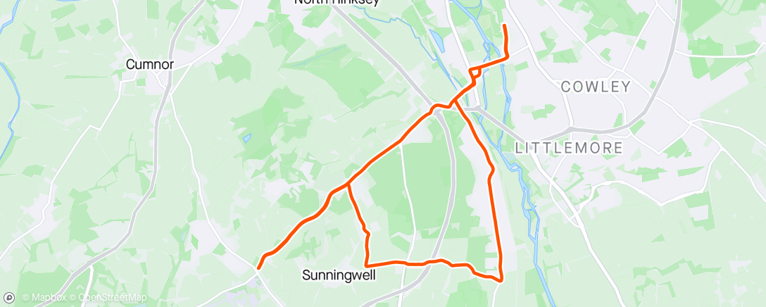 Map of the activity, Foxcombe hill repeats
