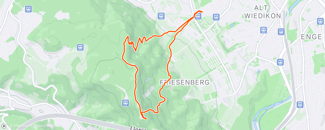 Map of the activity, Afternoon Trail Run