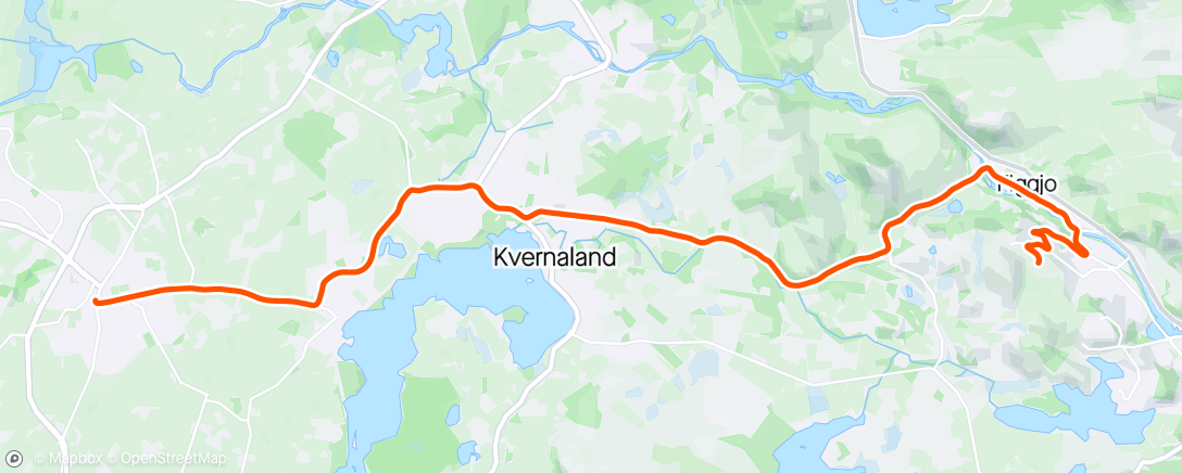 Map of the activity, Snarvei solo heimøve via Klepp