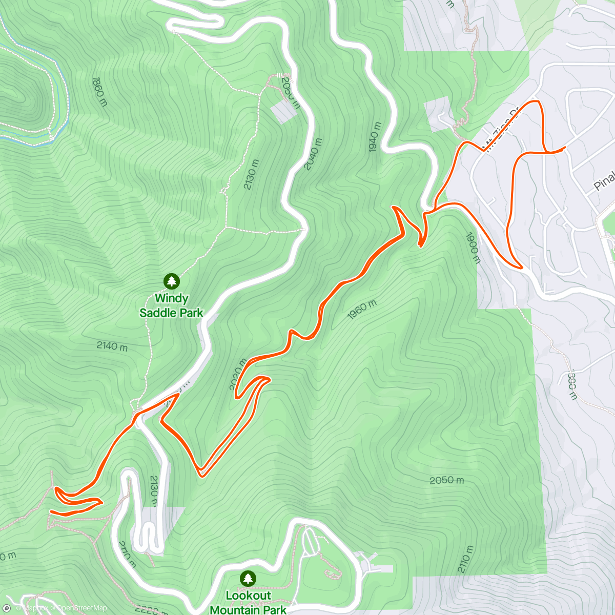 Map of the activity, Clouds stuck behind the mountains