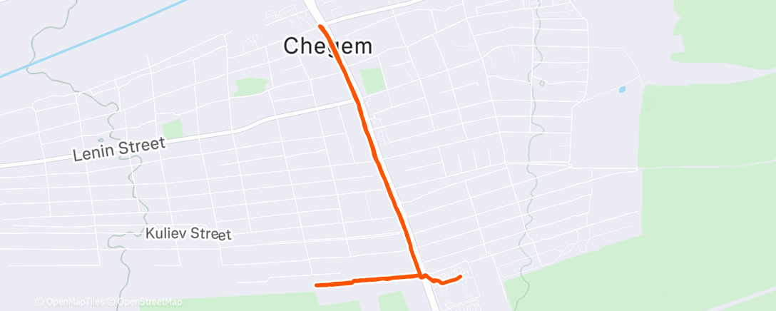 Map of the activity, Дневной забег