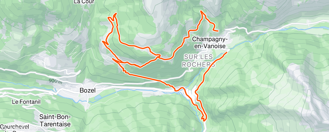 Map of the activity, Sortie VTT dans l'après-midi