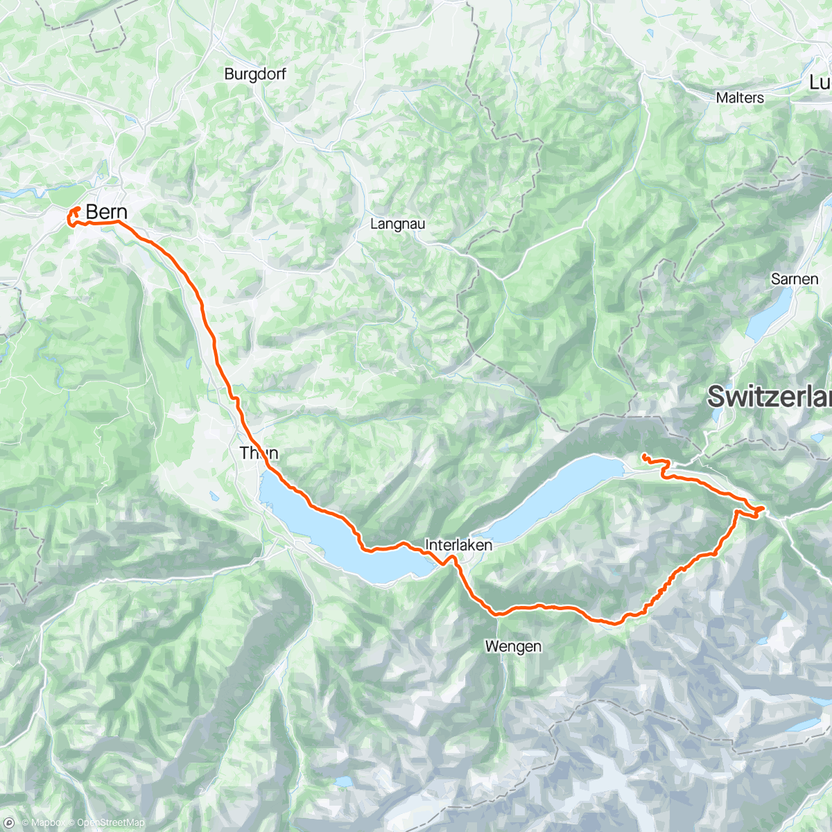 Map of the activity, Grosse Scheidegg mit Regenstops 🌧️
