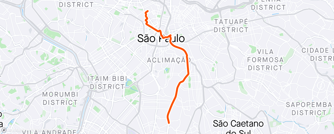 Map of the activity, deslocamento diário