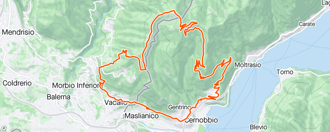 Map of the activity, giro al bisbino