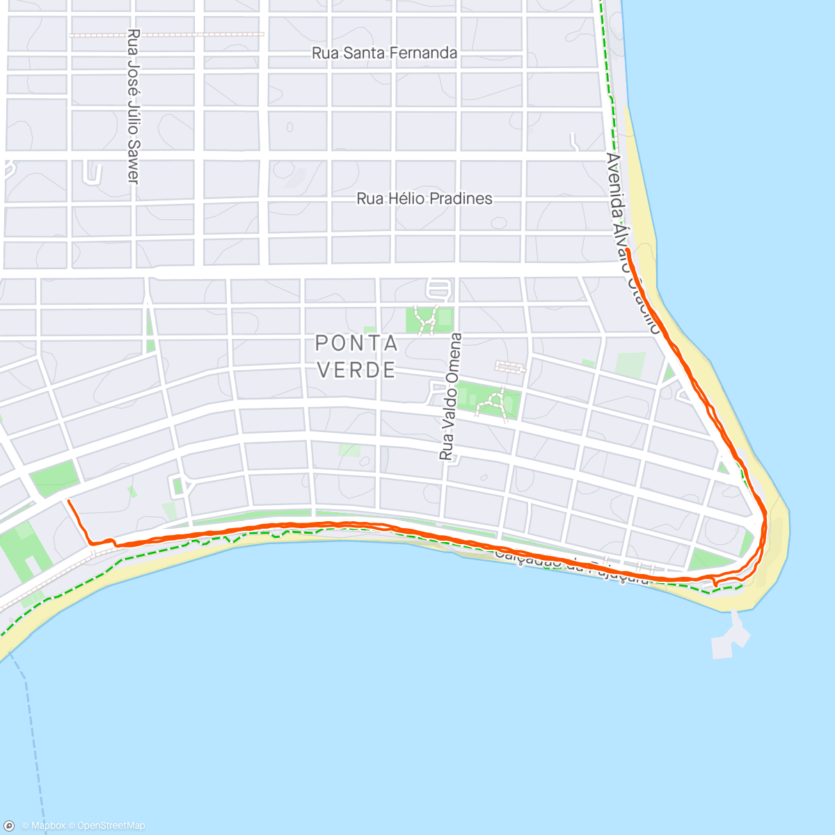 Map of the activity, Caminhada até o Barricas Restaurante