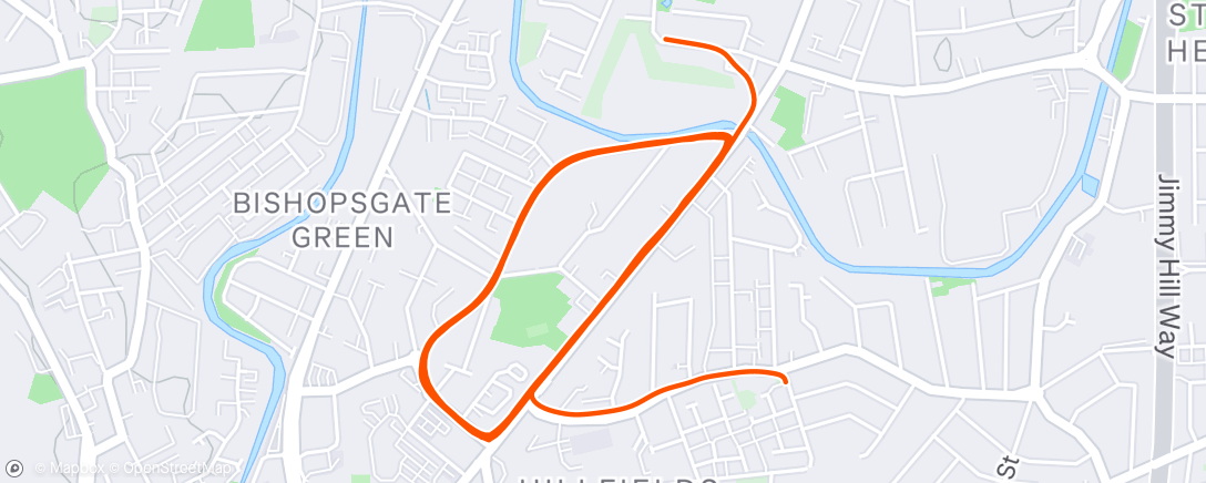 Map of the activity, 6 x 1km + 6 x 1 mins + 6 x 30 seconds