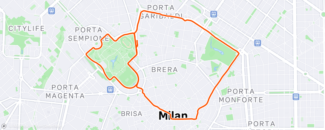 Map of the activity, Lunch Run