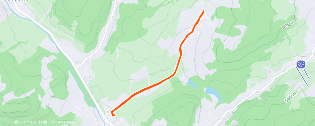 Map of the activity, Afternoon Run