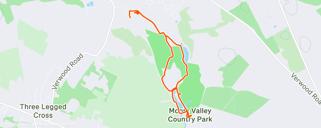 Map of the activity, Moors Valley & Potterne Park Boxing Day Walk